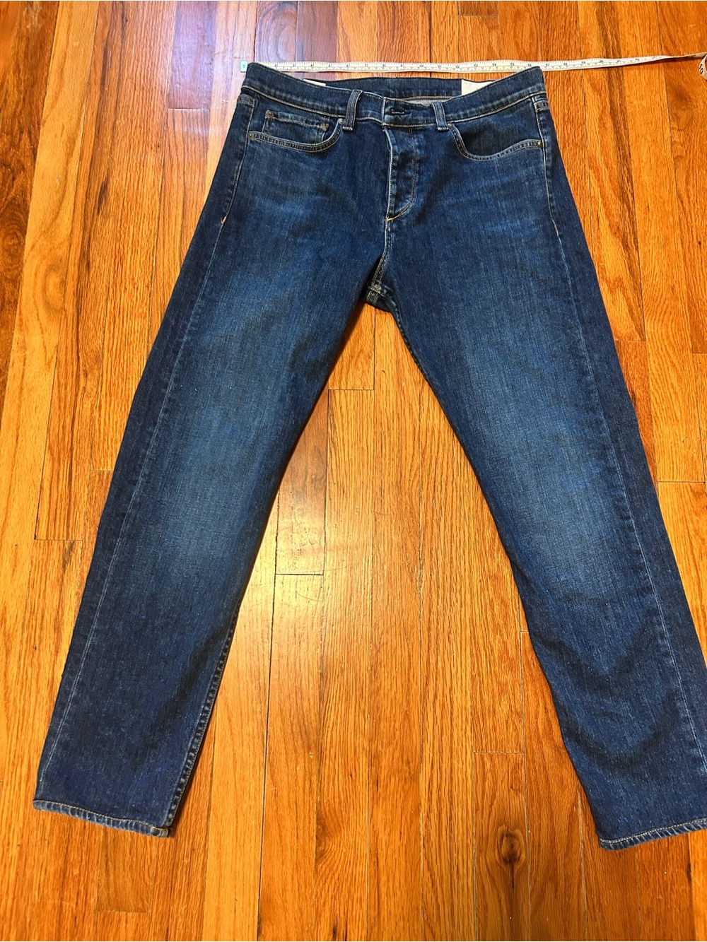 rag & bone "Dukes" Men's Slim Fit Dark Wash Blue Stretch Denim Jeans 32 Fits 34